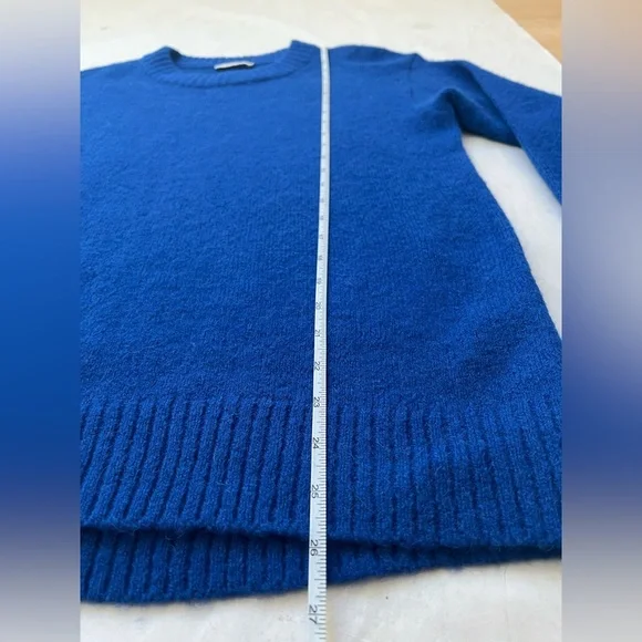 $290 Ayr The Kickback Alpaca Merino Wool Women Blue Sweater S Fisherman Luxury - Picture 4 of 7